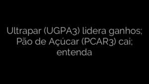 ​Ultrapar (UGPA3) lidera ganhos; Pão de Açúcar (PCAR3) cai; entenda 